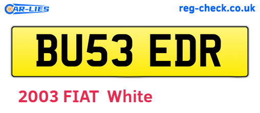 BU53EDR are the vehicle registration plates.