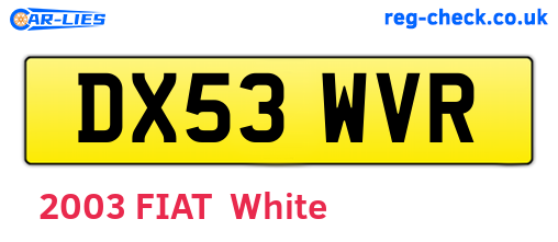 DX53WVR are the vehicle registration plates.