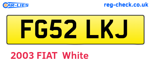 FG52LKJ are the vehicle registration plates.