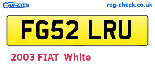 FG52LRU are the vehicle registration plates.