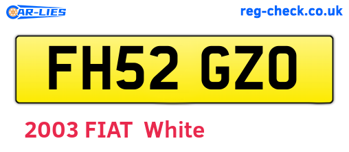 FH52GZO are the vehicle registration plates.