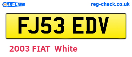 FJ53EDV are the vehicle registration plates.