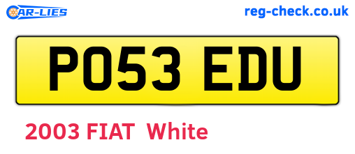 PO53EDU are the vehicle registration plates.