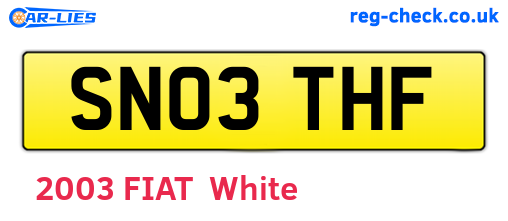 SN03THF are the vehicle registration plates.
