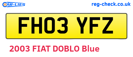 FH03YFZ are the vehicle registration plates.