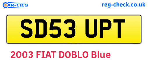 SD53UPT are the vehicle registration plates.