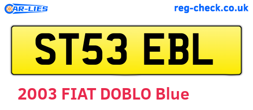 ST53EBL are the vehicle registration plates.