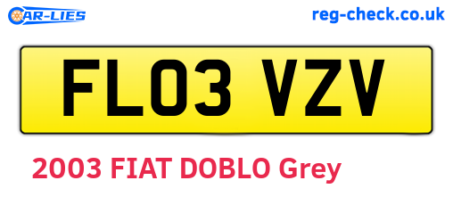 FL03VZV are the vehicle registration plates.