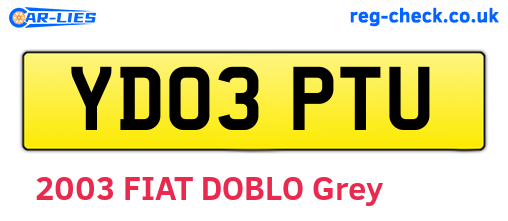 YD03PTU are the vehicle registration plates.