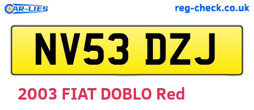 NV53DZJ are the vehicle registration plates.