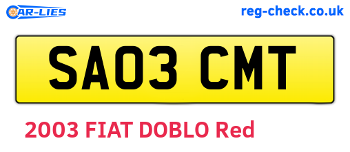 SA03CMT are the vehicle registration plates.