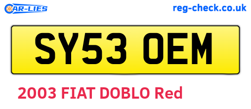 SY53OEM are the vehicle registration plates.