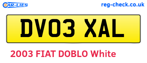 DV03XAL are the vehicle registration plates.