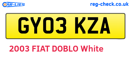 GY03KZA are the vehicle registration plates.
