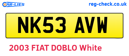 NK53AVW are the vehicle registration plates.
