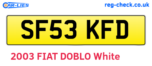 SF53KFD are the vehicle registration plates.