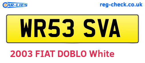 WR53SVA are the vehicle registration plates.