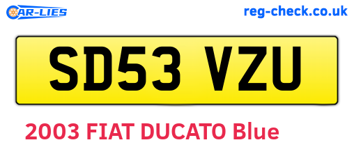 SD53VZU are the vehicle registration plates.