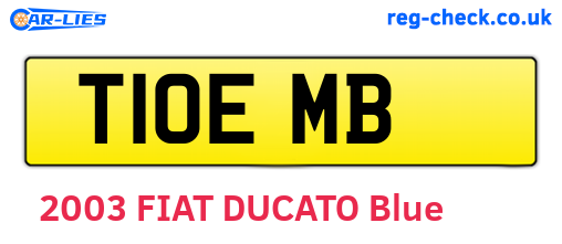T10EMB are the vehicle registration plates.