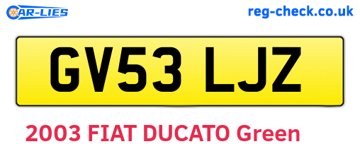 GV53LJZ are the vehicle registration plates.