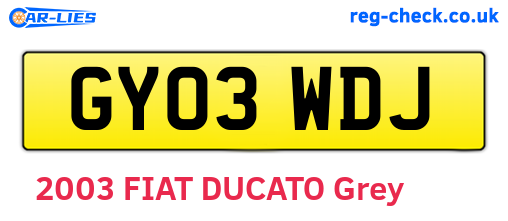 GY03WDJ are the vehicle registration plates.