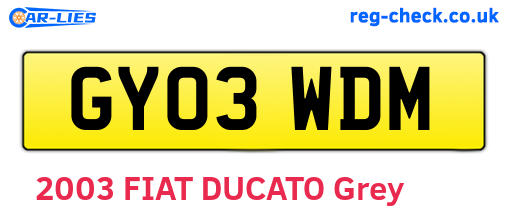 GY03WDM are the vehicle registration plates.