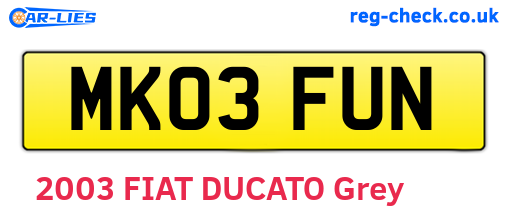MK03FUN are the vehicle registration plates.
