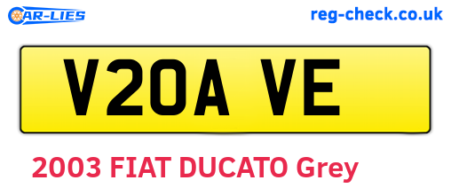 V20AVE are the vehicle registration plates.