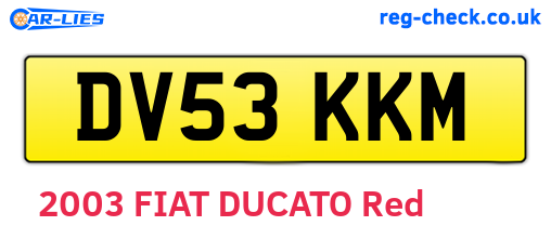 DV53KKM are the vehicle registration plates.