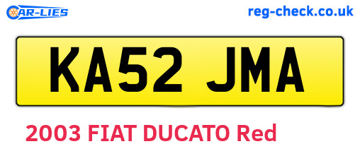 KA52JMA are the vehicle registration plates.