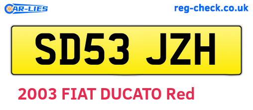 SD53JZH are the vehicle registration plates.