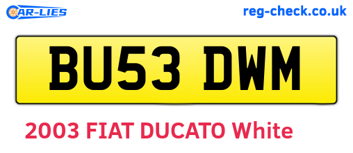 BU53DWM are the vehicle registration plates.
