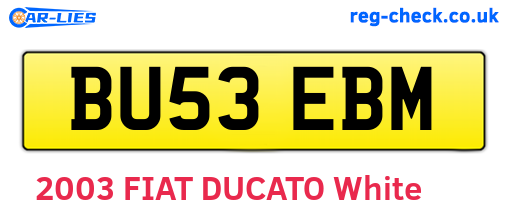 BU53EBM are the vehicle registration plates.