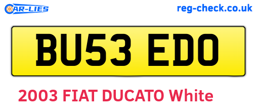 BU53EDO are the vehicle registration plates.