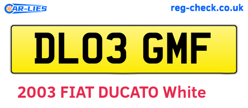 DL03GMF are the vehicle registration plates.