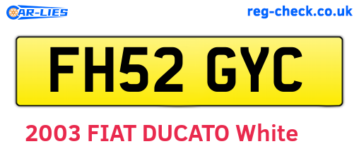 FH52GYC are the vehicle registration plates.