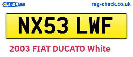 NX53LWF are the vehicle registration plates.