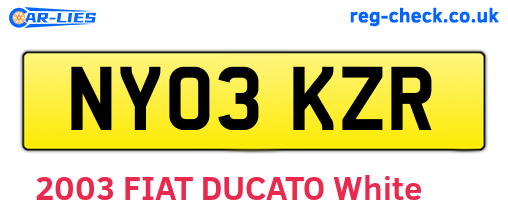 NY03KZR are the vehicle registration plates.
