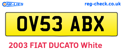 OV53ABX are the vehicle registration plates.