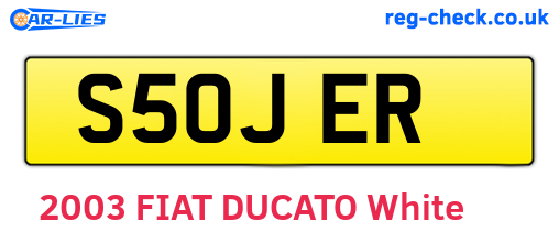 S50JER are the vehicle registration plates.