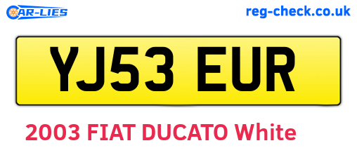 YJ53EUR are the vehicle registration plates.