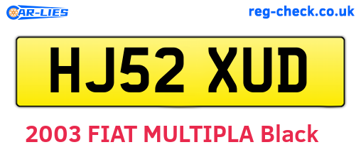 HJ52XUD are the vehicle registration plates.