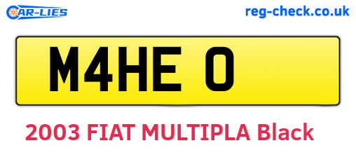 M4HEO are the vehicle registration plates.