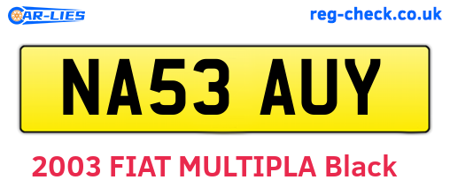 NA53AUY are the vehicle registration plates.