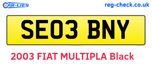 SE03BNY are the vehicle registration plates.