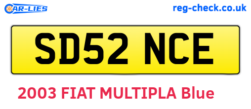 SD52NCE are the vehicle registration plates.