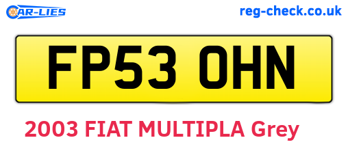 FP53OHN are the vehicle registration plates.