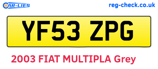 YF53ZPG are the vehicle registration plates.