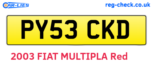 PY53CKD are the vehicle registration plates.