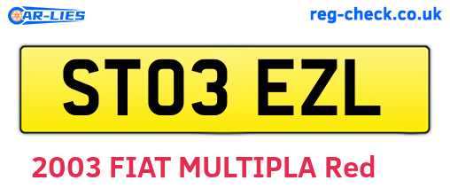 ST03EZL are the vehicle registration plates.